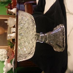 Cut glass pedistool dish